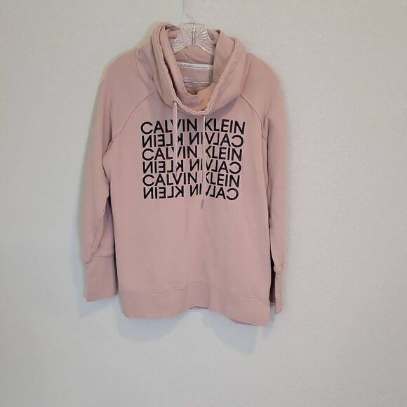 Calvin Klein Sweatshirt Womens Rosy Gray Cowl Neck Size L - Picture 1 of 8